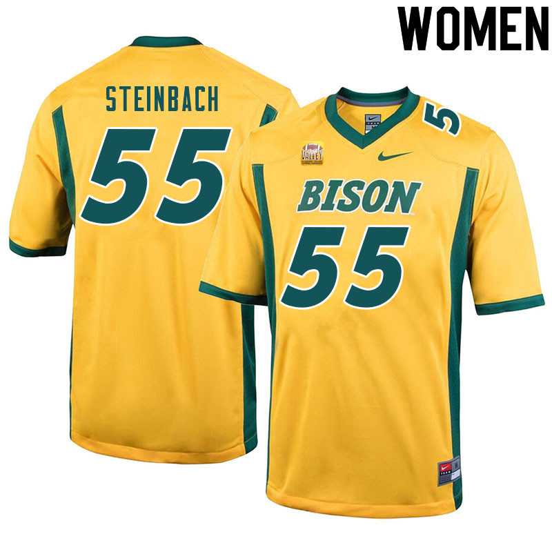 Women #55 Trey Steinbach North Dakota State Bison College Football Jerseys Sale-Yellow